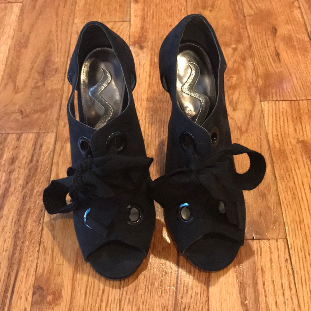 Nina suede lace up heels
